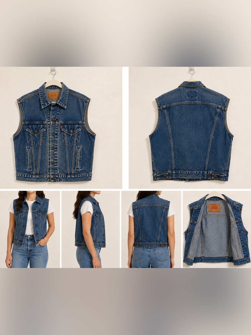 Vintage Levi’s Made in USA Denim Vest Trucker Cut Off Jacket